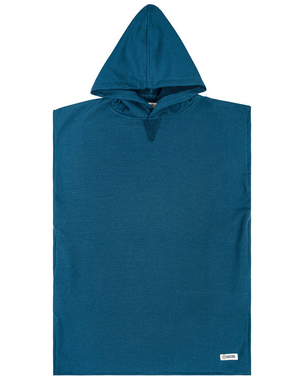 Terra Hooded Poncho Youth – Teal Blue