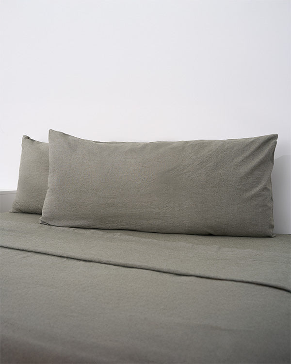 Classic Micro Twill Solid Melange Sheet Set Moss