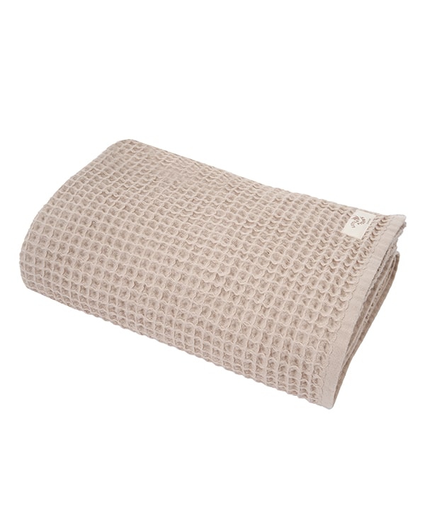 Little Fishies Waffle Blanket – Warm Taupe