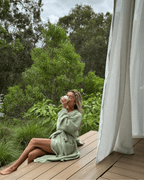 Micro Waffle Robe Sage