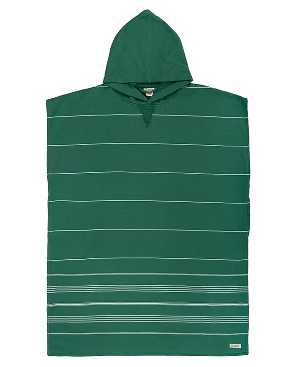 Classic Stripe Hooded Poncho – Rain Forest