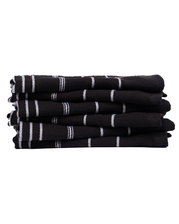 Classic Bath Washcloth Bundle- 6 Pack – Black