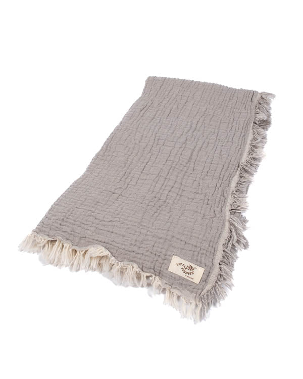 Little Fishies Gauze Receiving Blanket – Grey
