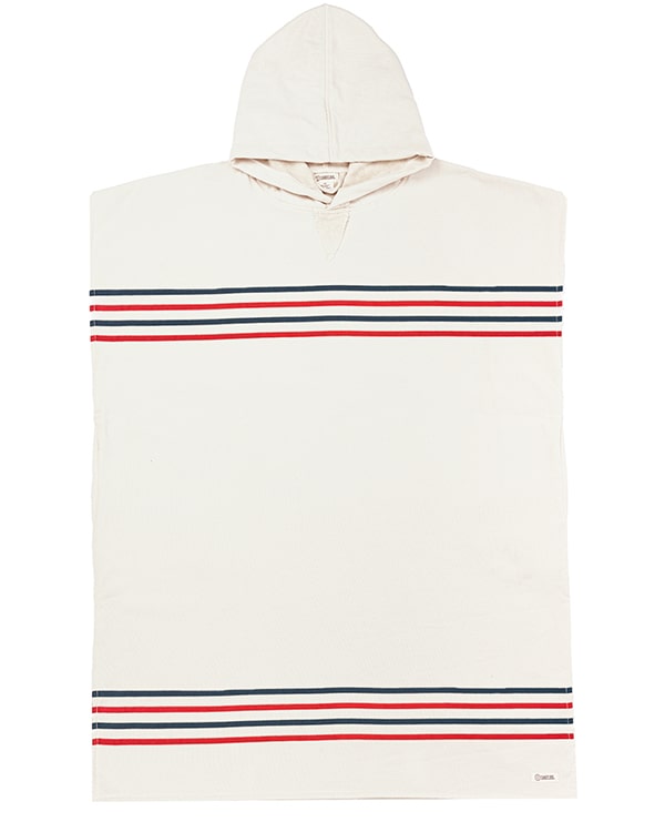 Classic Stripe Hooded Poncho – Hedge Green