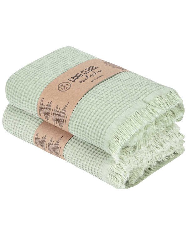 Micro Waffle XL Bath Bundle – 2 Pack – Sage