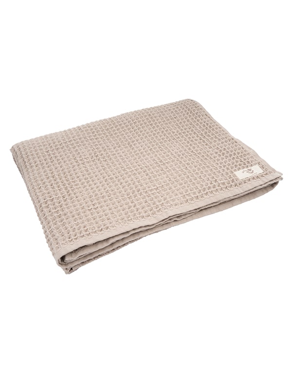 Little Fishies Waffle Blanket – Warm Taupe
