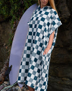 Checker Hooded Poncho