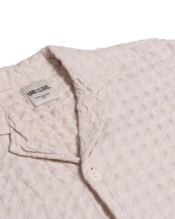 Orb Button Down Waffle Shirt – Sand – Mens