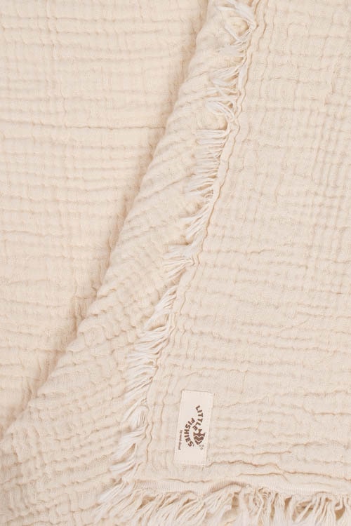 Little Fishies Gauze Receiving Blanket – Natural