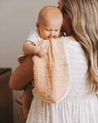 Little Fishies Gauze Burping Cloth Bundle – 3 Pack – Seafoam / Peach Fuzz / Natural