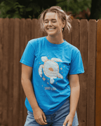 Sunrise Turtle SS Tee – Sapphire Blue
