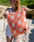 Checker Towel Bag – Coral