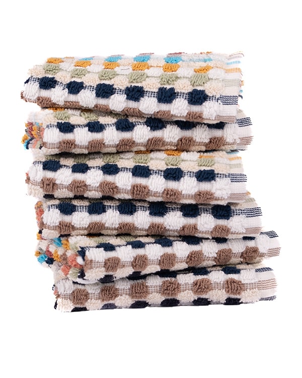 Stripe Polka Dot Washcloth Bath Bundle – 6 Pack