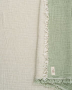 Little Fishies Gauze Receiving Blanket Set – 3 Pack – Sage / Grey / Navy