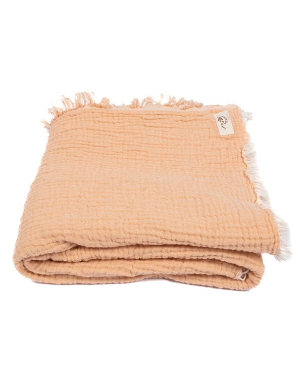 Little Fishies Gauze Receiving Blanket – Peach Fuzz